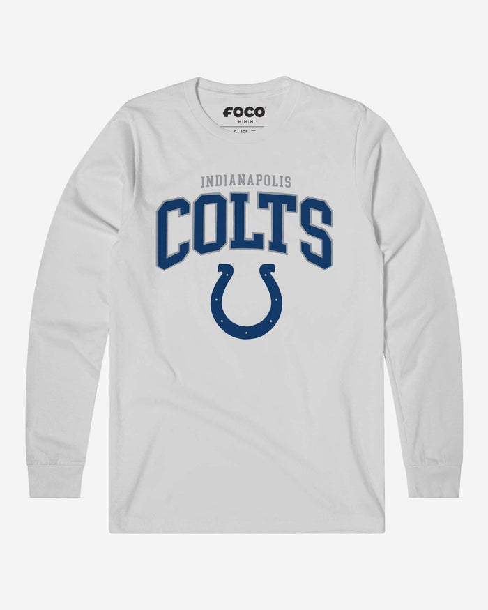 Indianapolis Colts Classic Arched Logo Long Sleeve T-Shirt FOCO White S - FOCO.com