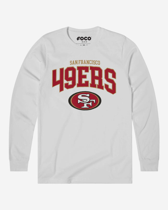 San Francisco 49ers Classic Arched Logo Long Sleeve T-Shirt FOCO White S - FOCO.com