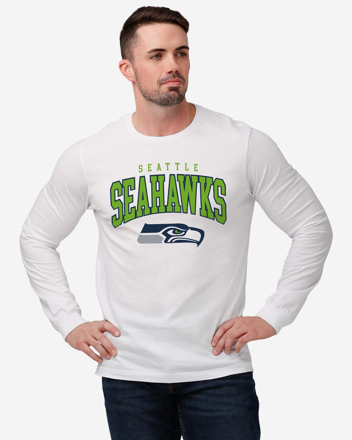 Seattle Seahawks Classic Arched Logo Long Sleeve T-Shirt FOCO - FOCO.com