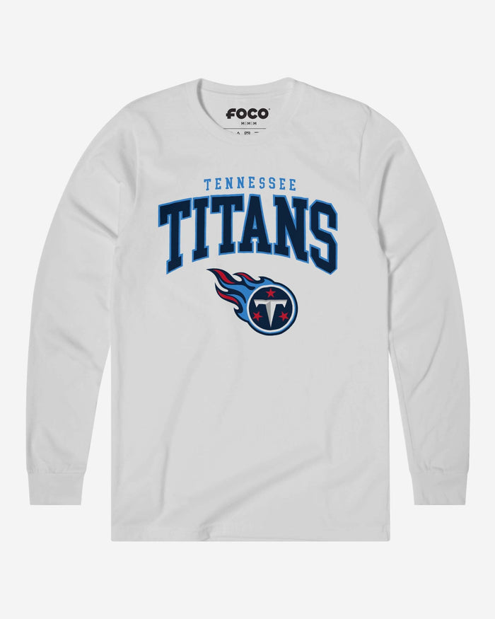 Tennessee Titans Classic Arched Logo Long Sleeve T-Shirt FOCO White S - FOCO.com