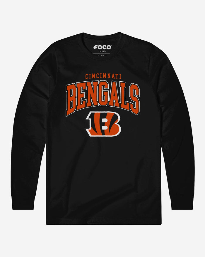 Cincinnati Bengals Classic Arched Logo Long Sleeve T-Shirt FOCO Black S - FOCO.com