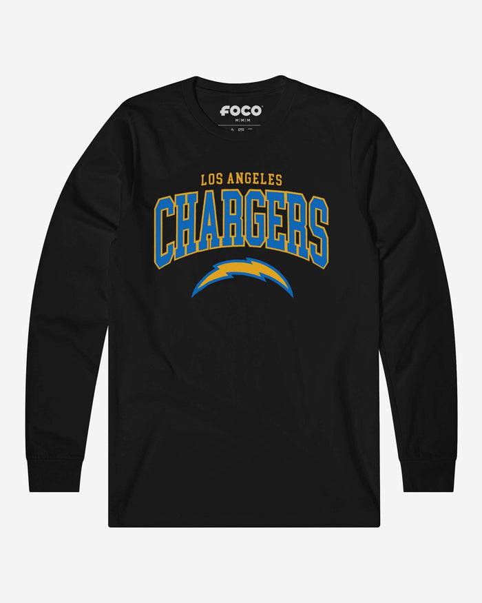 Los Angeles Chargers Classic Arched Logo Long Sleeve T-Shirt FOCO Black S - FOCO.com