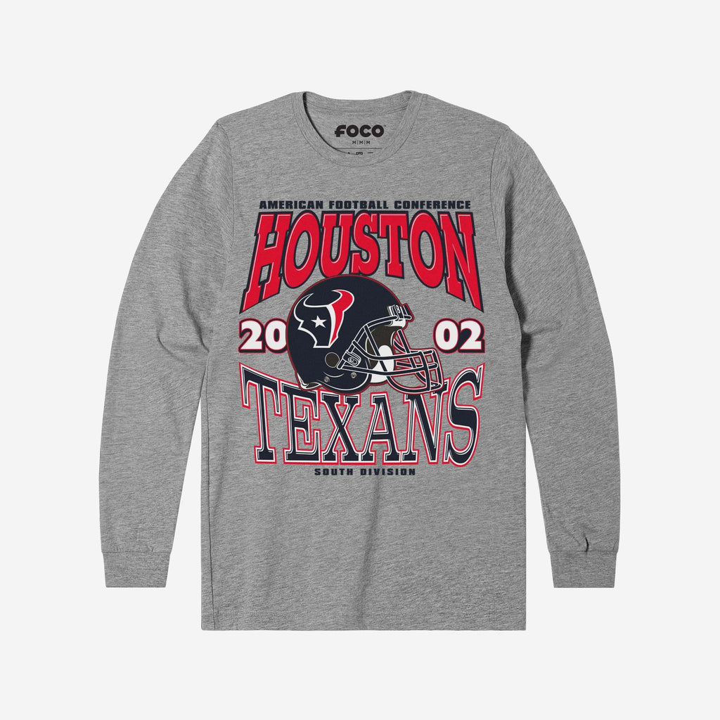 Houston Texans Classic Team Helmet Long Sleeve T-Shirt FOCO S - FOCO.com