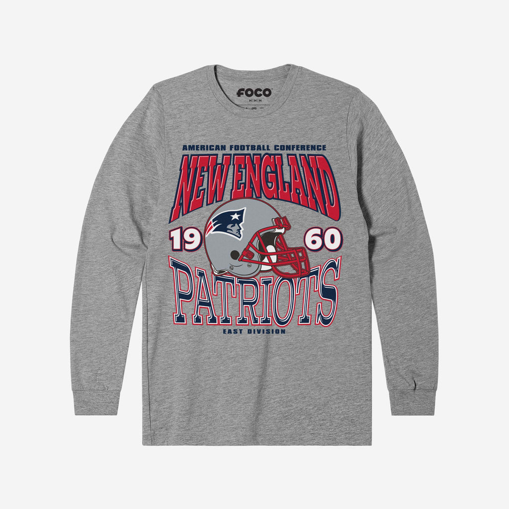 New England Patriots Classic Team Helmet Long Sleeve T-Shirt FOCO S - FOCO.com