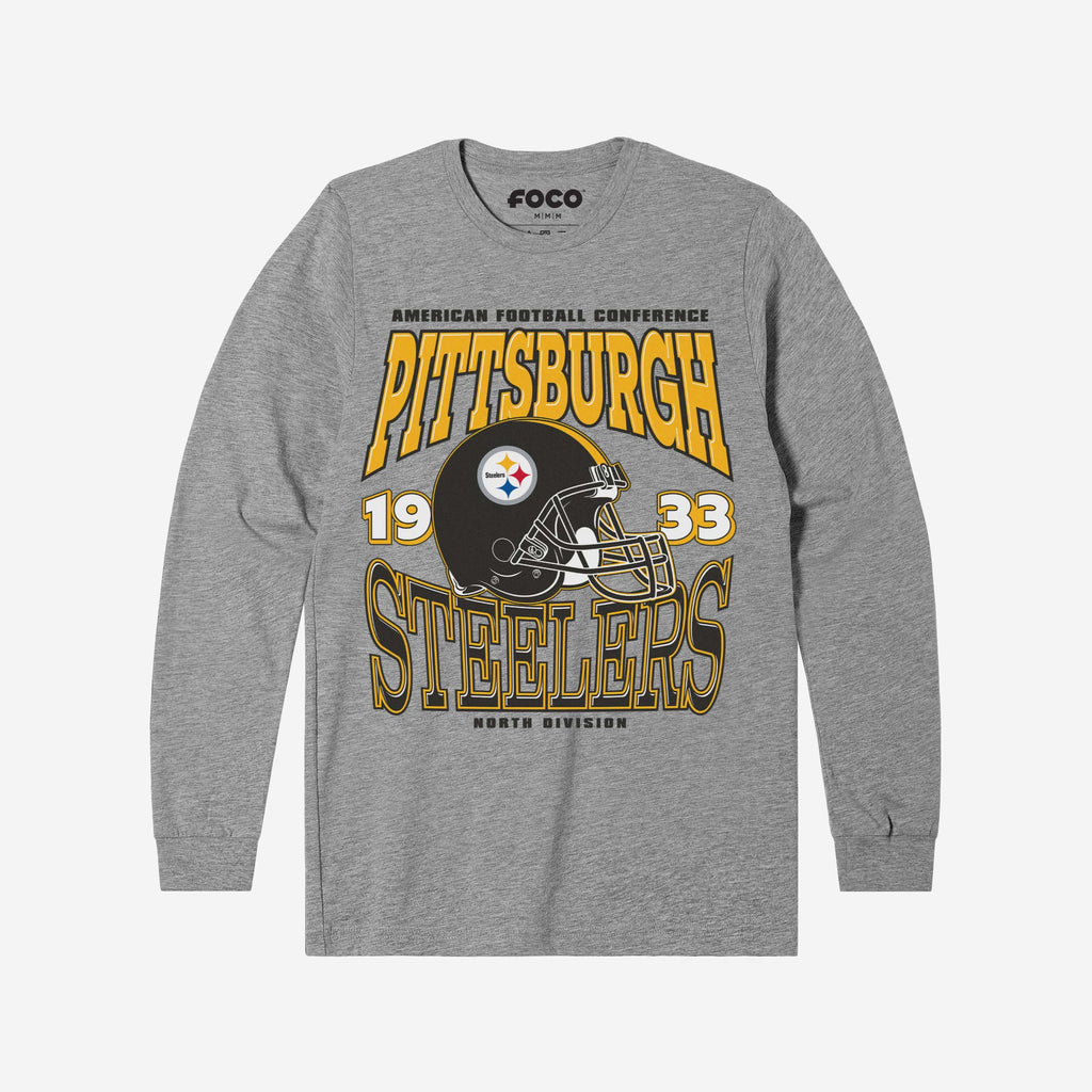 Pittsburgh Steelers Classic Team Helmet Long Sleeve T-Shirt FOCO S - FOCO.com