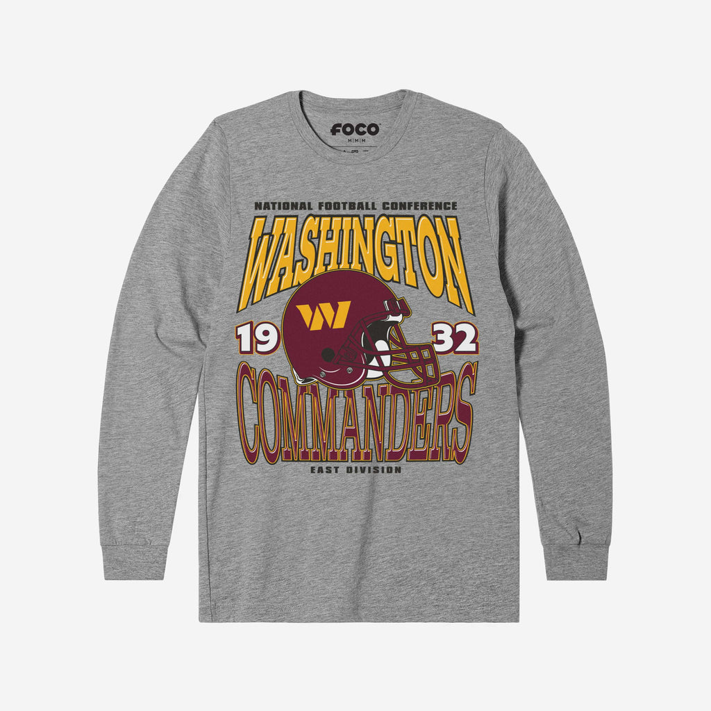 Washington Commanders Classic Team Helmet Long Sleeve T-Shirt FOCO S - FOCO.com