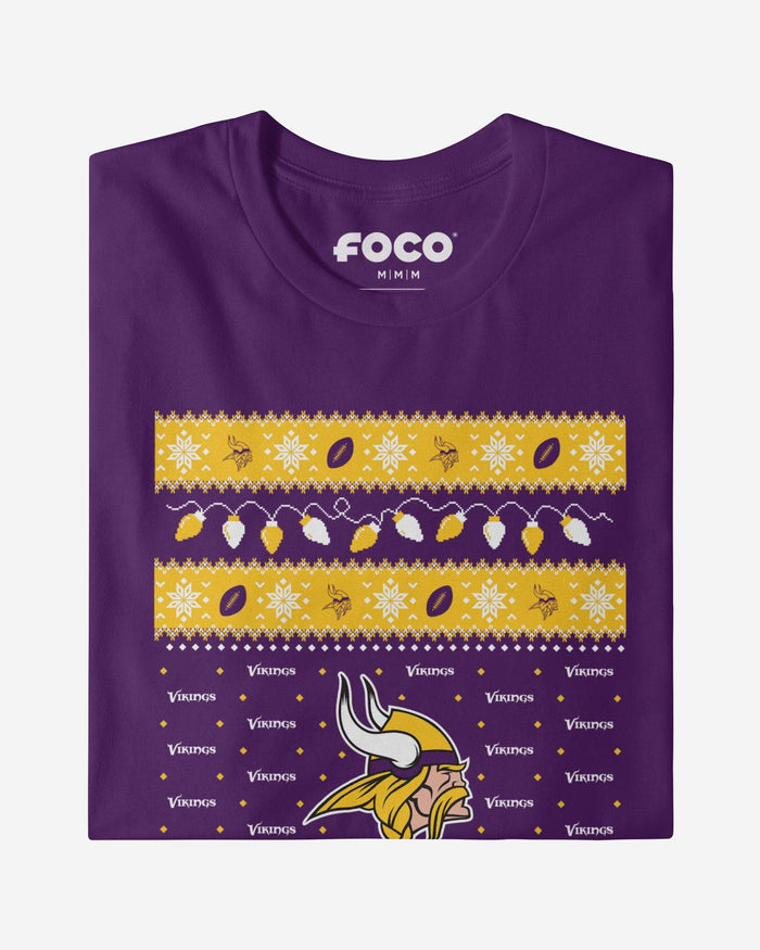 Minnesota Vikings Holiday Lights Sweater Long Sleeve T-Shirt FOCO - FOCO.com