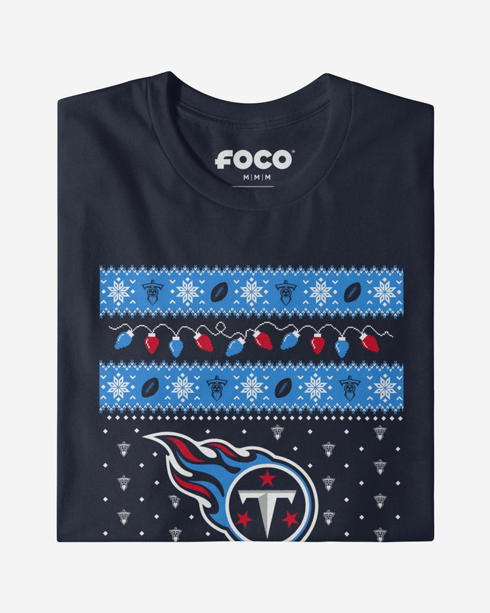 Tennessee Titans Holiday Lights Sweater Long Sleeve T-Shirt FOCO - FOCO.com