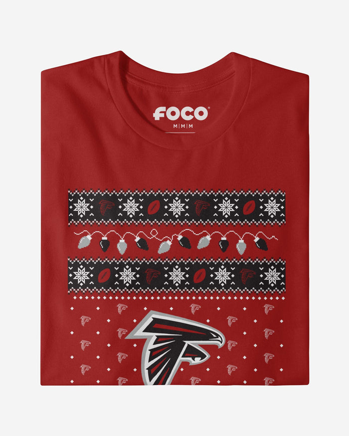 Atlanta Falcons Holiday Lights Sweater Long Sleeve T-Shirt