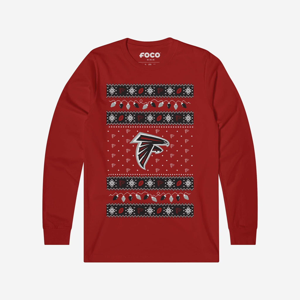 Atlanta Falcons Holiday Lights Sweater Long Sleeve T-Shirt