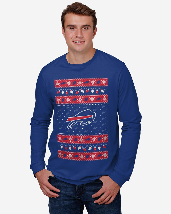 Buffalo Bills Holiday Lights Sweater Long Sleeve T-Shirt FOCO - FOCO.com