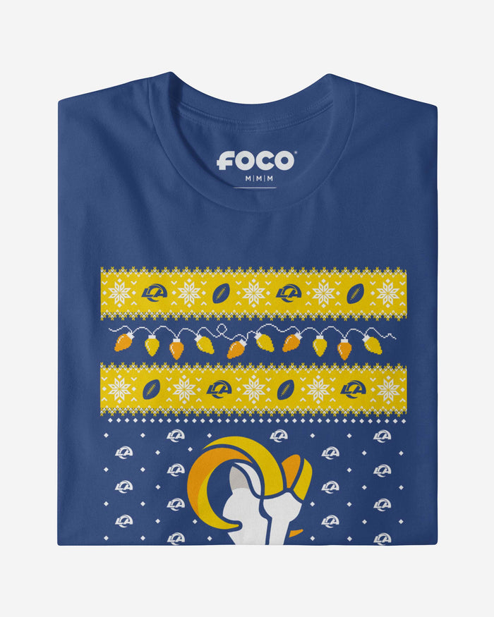 Los Angeles Rams Holiday Lights Sweater Long Sleeve T-Shirt FOCO - FOCO.com