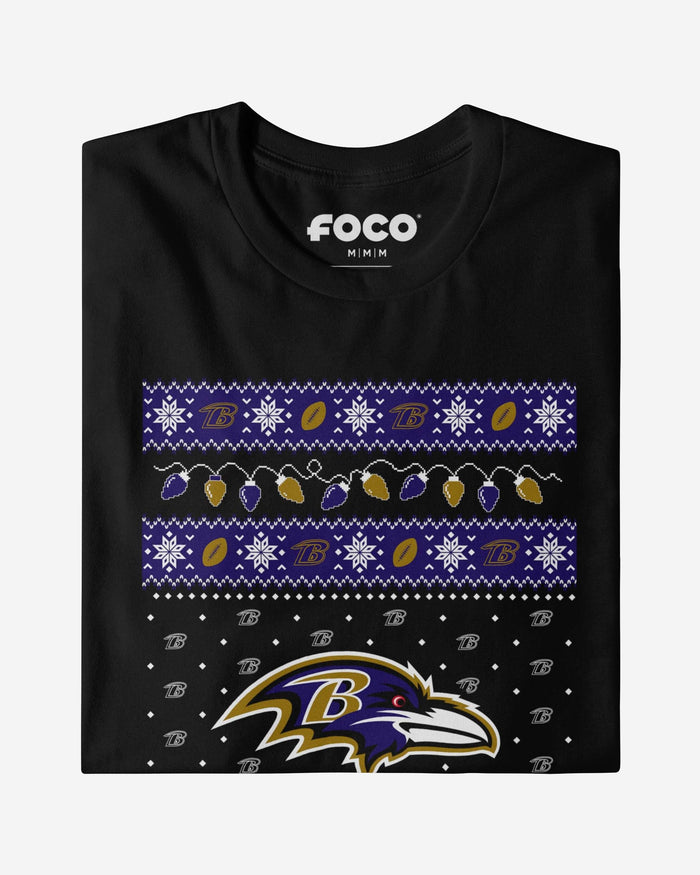 Baltimore Ravens Holiday Lights Sweater Long Sleeve T-Shirt FOCO - FOCO.com