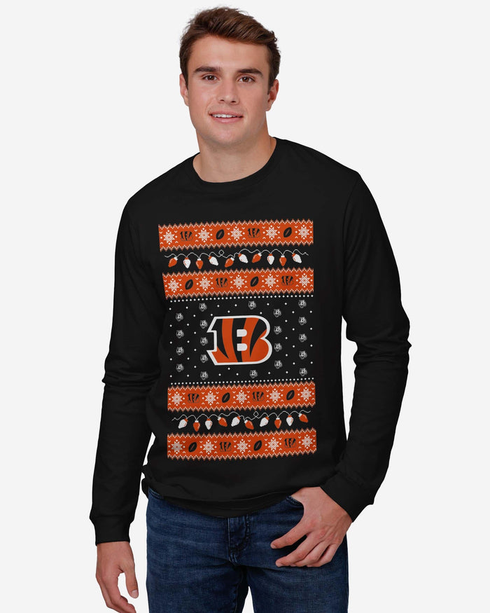 Cincinnati Bengals Holiday Lights Sweater Long Sleeve T-Shirt FOCO - FOCO.com