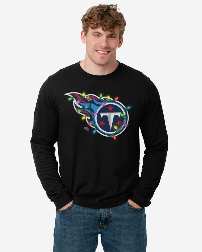 Tennessee Titans Primary Logo Holiday Lights Long Sleeve T-Shirt FOCO - FOCO.com