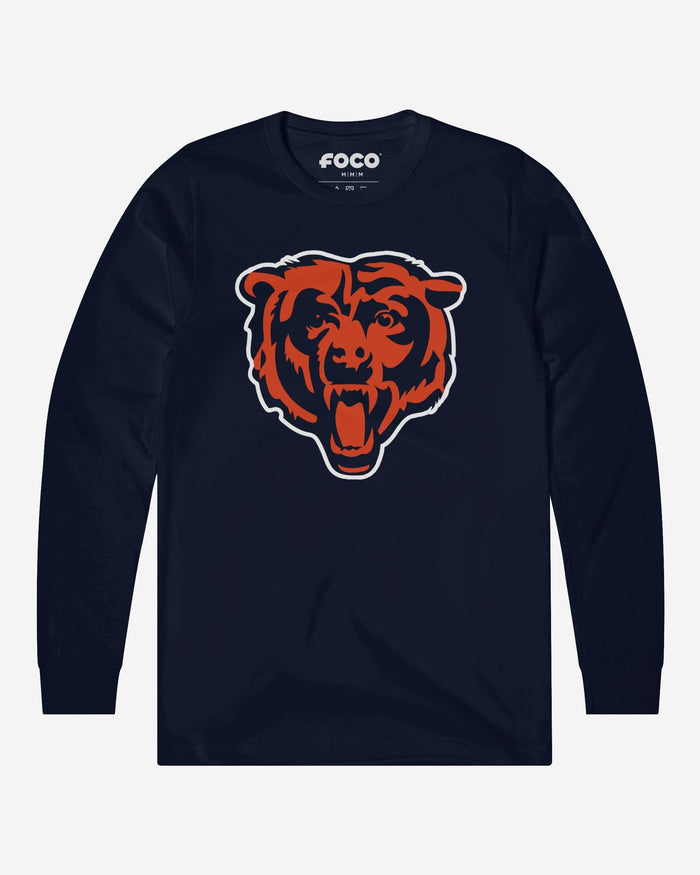 Chicago Bears Primary Logo Long Sleeve T-Shirt FOCO Navy S - FOCO.com