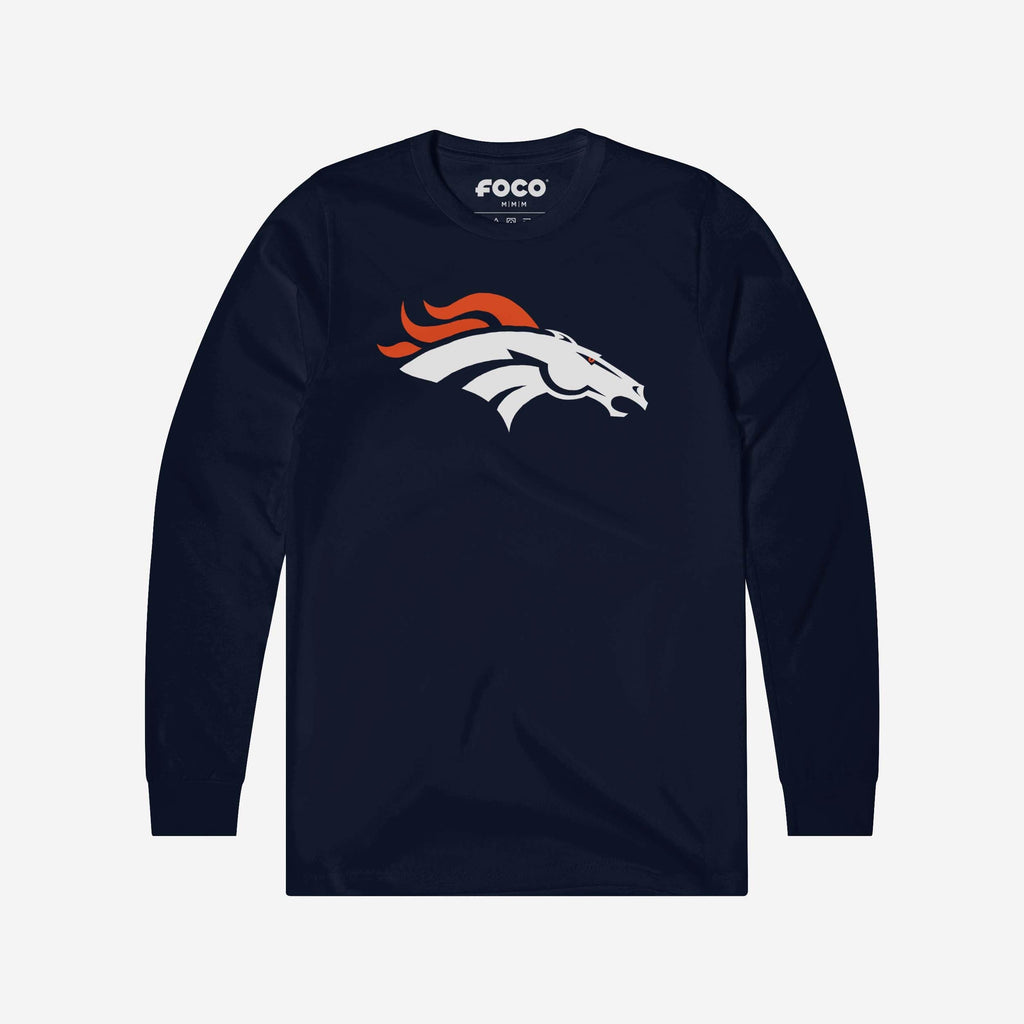 Denver Broncos Primary Logo Long Sleeve T-Shirt FOCO Navy S - FOCO.com