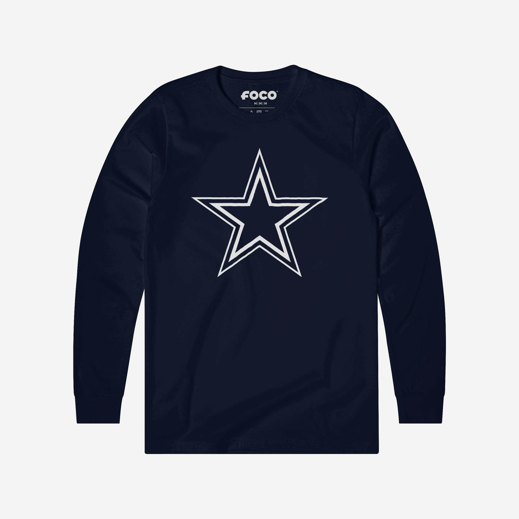 Dallas Cowboys Primary Logo Long Sleeve T-Shirt FOCO Navy S - FOCO.com