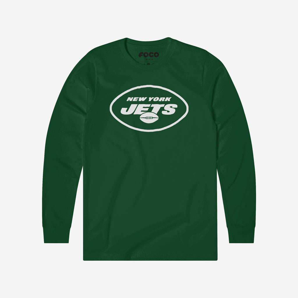 New York Jets 2019 Retro Logo Long Sleeve T-Shirt FOCO Evergreen S - FOCO.com