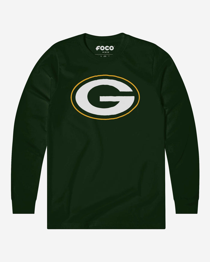 Green Bay Packers Primary Logo Long Sleeve T-Shirt FOCO Forest S - FOCO.com