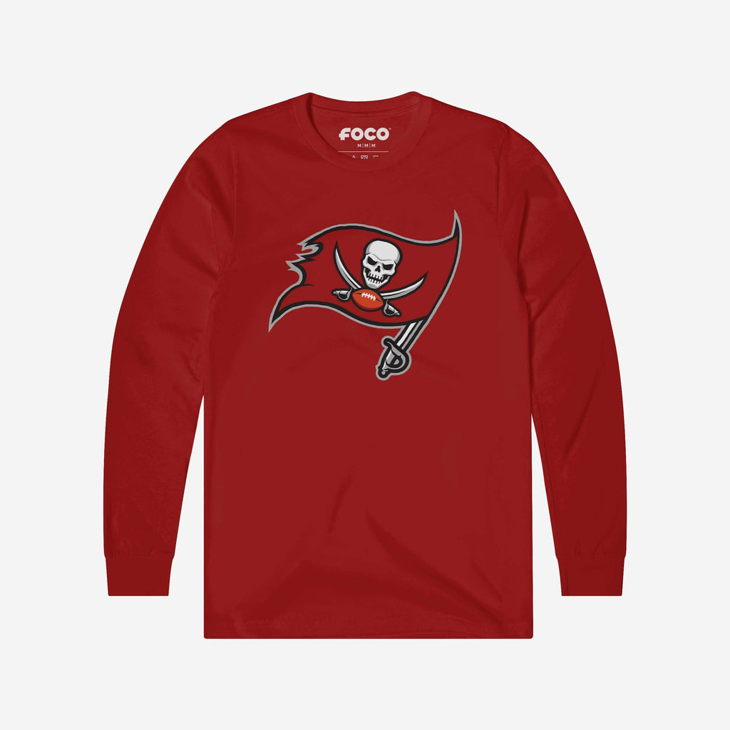 Tampa Bay Buccaneers Primary Logo Long Sleeve T-Shirt FOCO Canvas Red S - FOCO.com