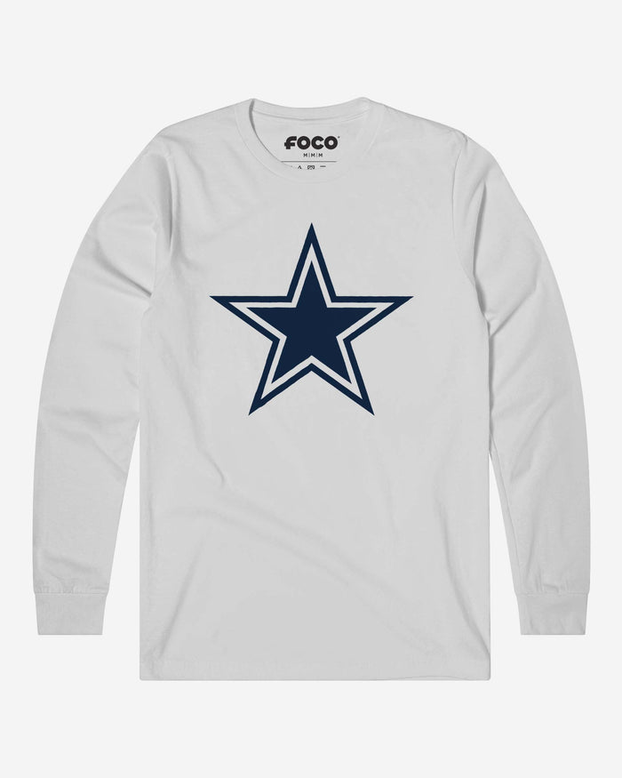 Dallas Cowboys Primary Logo Long Sleeve T-Shirt FOCO White S - FOCO.com