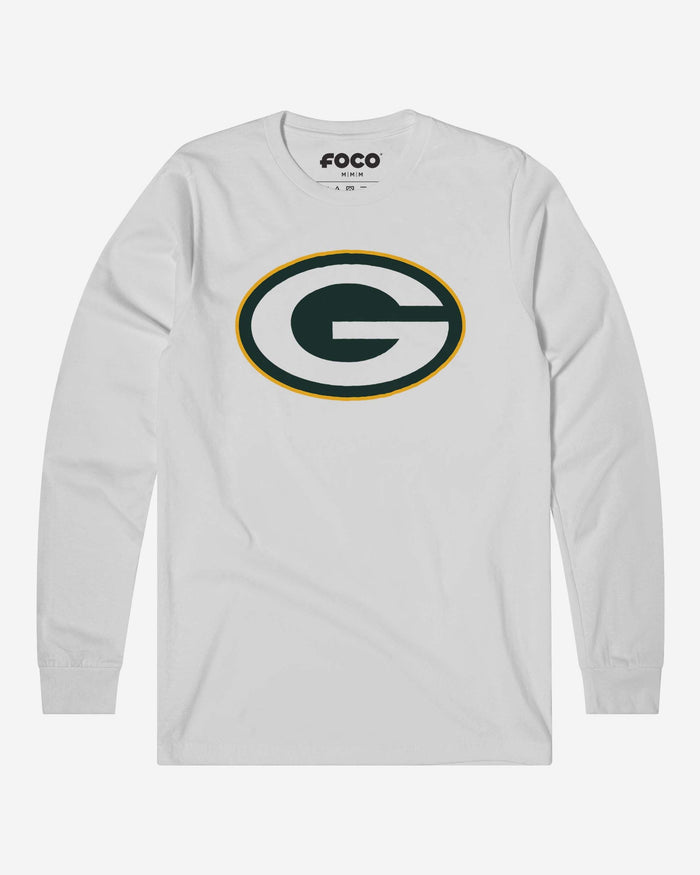 Green Bay Packers Primary Logo Long Sleeve T-Shirt FOCO White S - FOCO.com