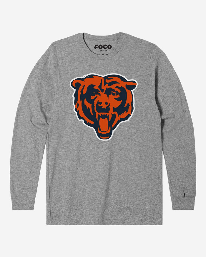 Chicago Bears Primary Logo Long Sleeve T-Shirt FOCO Athletic Heather S - FOCO.com