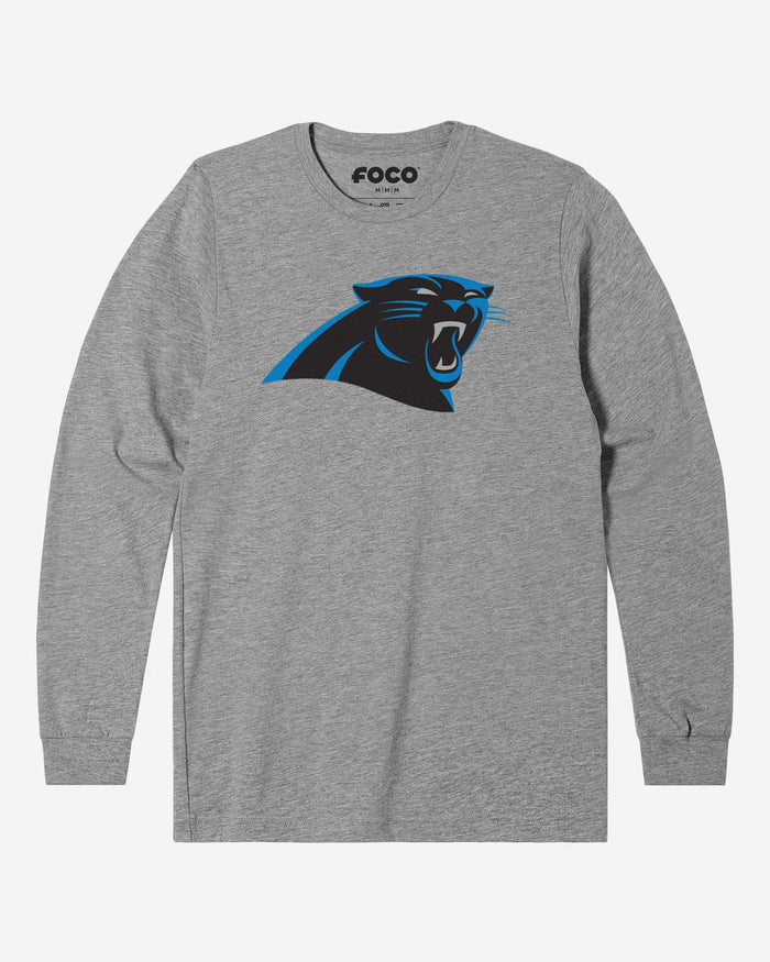 Carolina Panthers Primary Logo Long Sleeve T-Shirt FOCO Athletic Heather S - FOCO.com