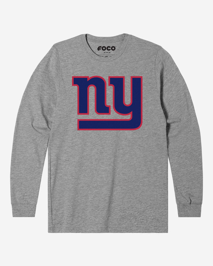 New York Giants Primary Logo Long Sleeve T-Shirt FOCO Athletic Heather S - FOCO.com