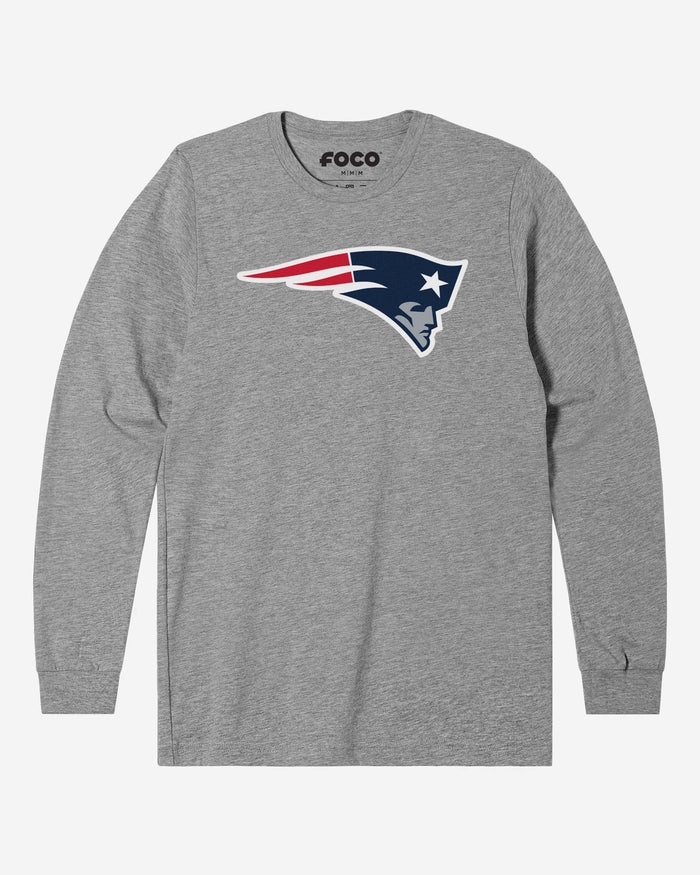 New England Patriots Primary Logo Long Sleeve T-Shirt FOCO Athletic Heather S - FOCO.com