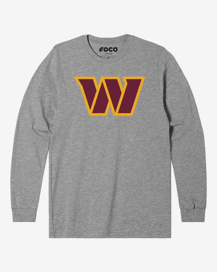 Washington Commanders Primary Logo Long Sleeve T-Shirt FOCO Athletic Heather S - FOCO.com