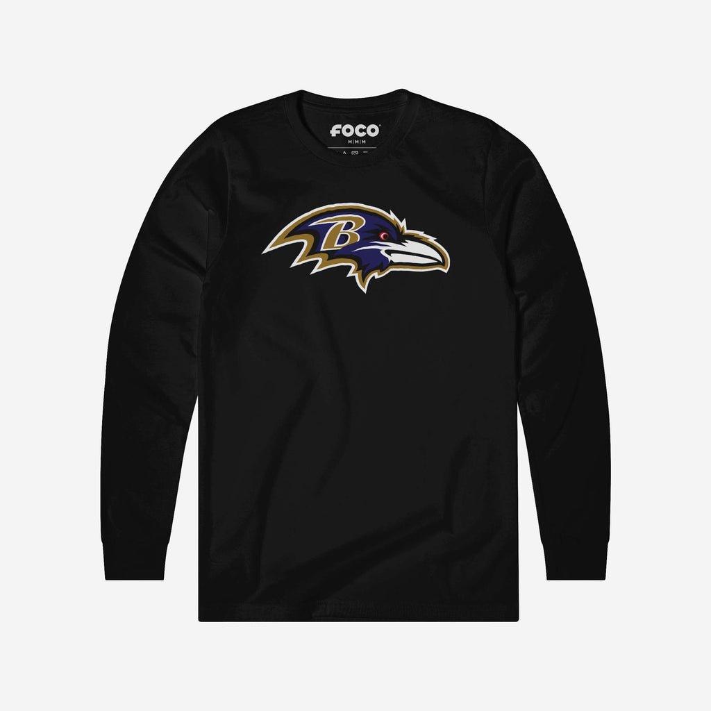 Baltimore Ravens Primary Logo Long Sleeve T-Shirt FOCO Black S - FOCO.com