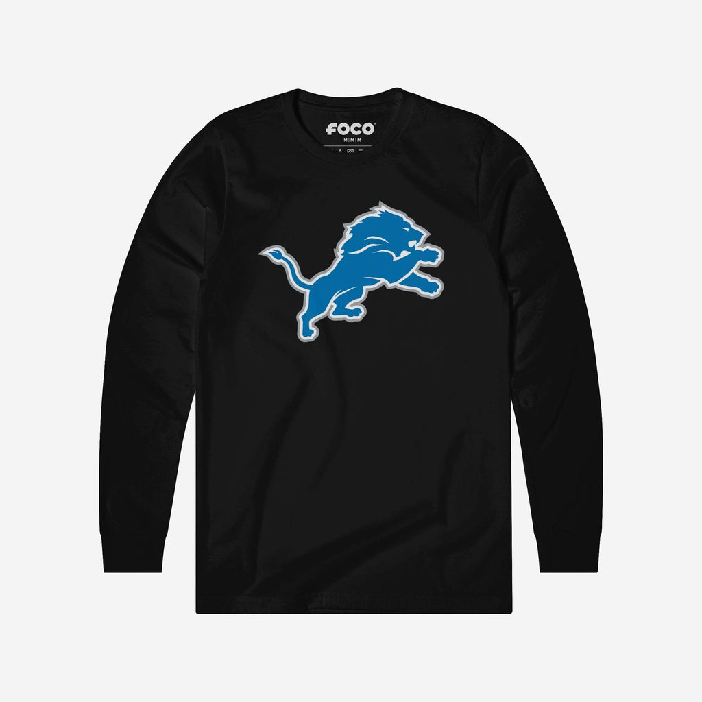 Detroit Lions Primary Logo Long Sleeve T-Shirt FOCO Black S - FOCO.com