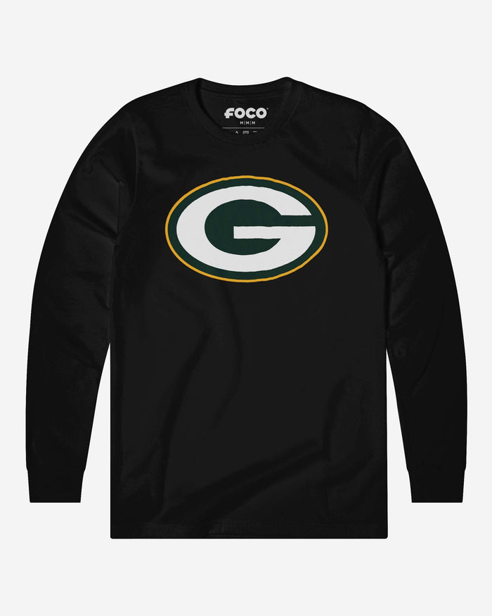 Green Bay Packers Primary Logo Long Sleeve T-Shirt FOCO Black S - FOCO.com