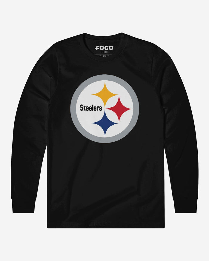 Pittsburgh Steelers Primary Logo Long Sleeve T-Shirt FOCO Black S - FOCO.com