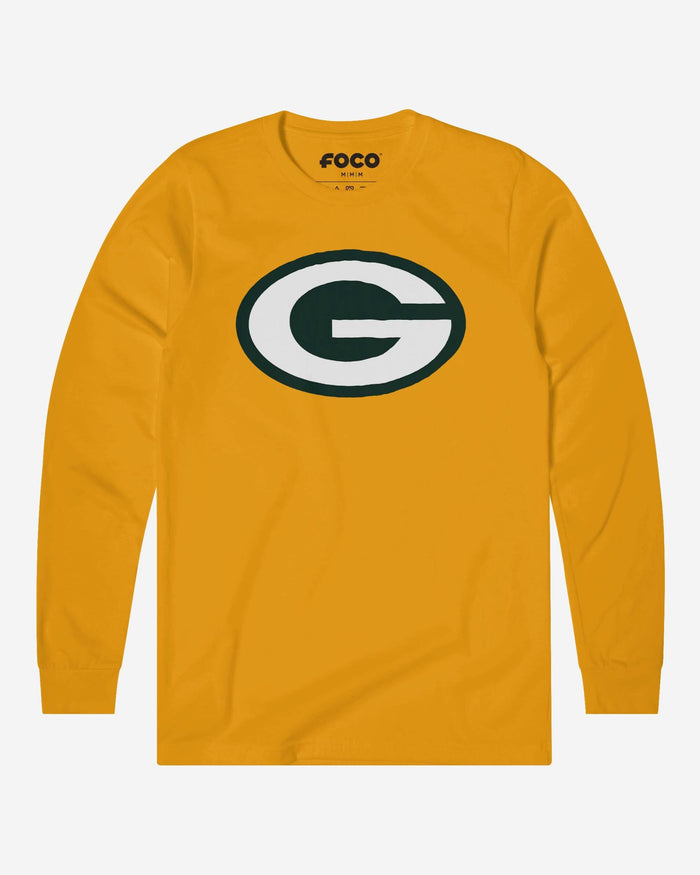 Green Bay Packers Primary Logo Long Sleeve T-Shirt FOCO Gold S - FOCO.com