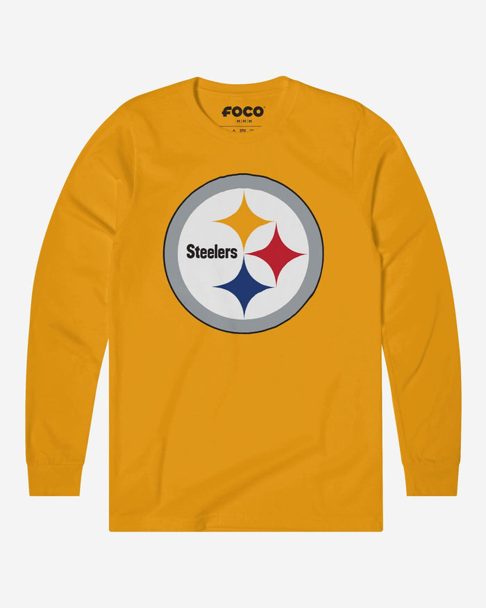 Pittsburgh Steelers Primary Logo Long Sleeve T-Shirt FOCO Gold S - FOCO.com