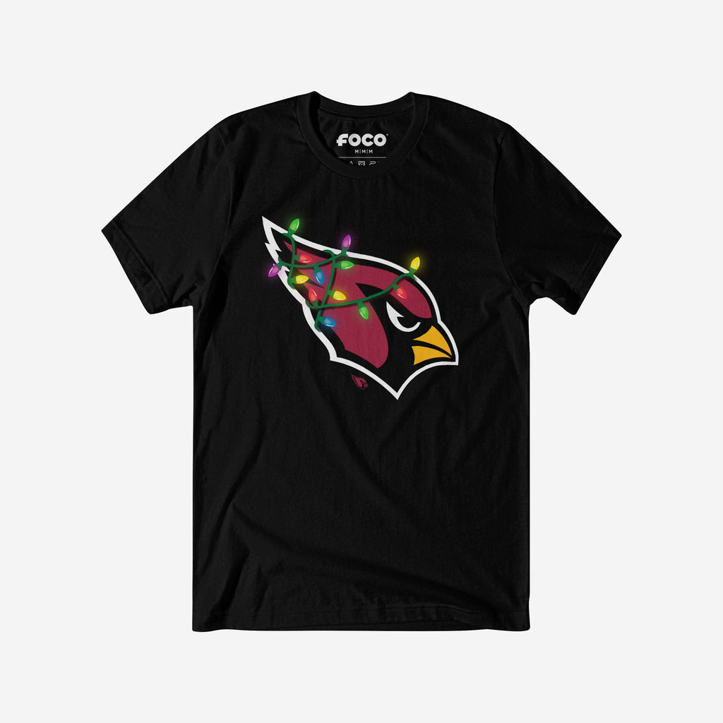 Arizona Cardinals Primary Logo Holiday Lights T-Shirt FOCO S - FOCO.com