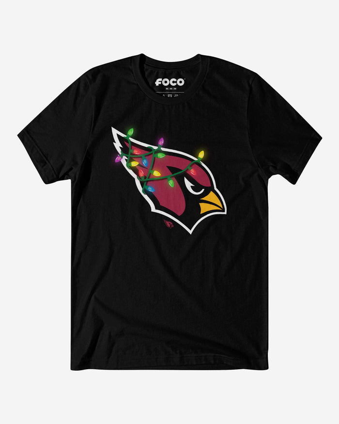 Arizona Cardinals Primary Logo Holiday Lights T-Shirt FOCO S - FOCO.com