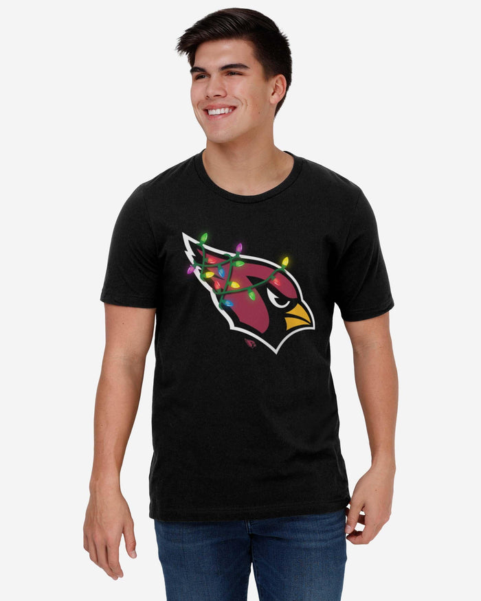 Arizona Cardinals Primary Logo Holiday Lights T-Shirt FOCO - FOCO.com