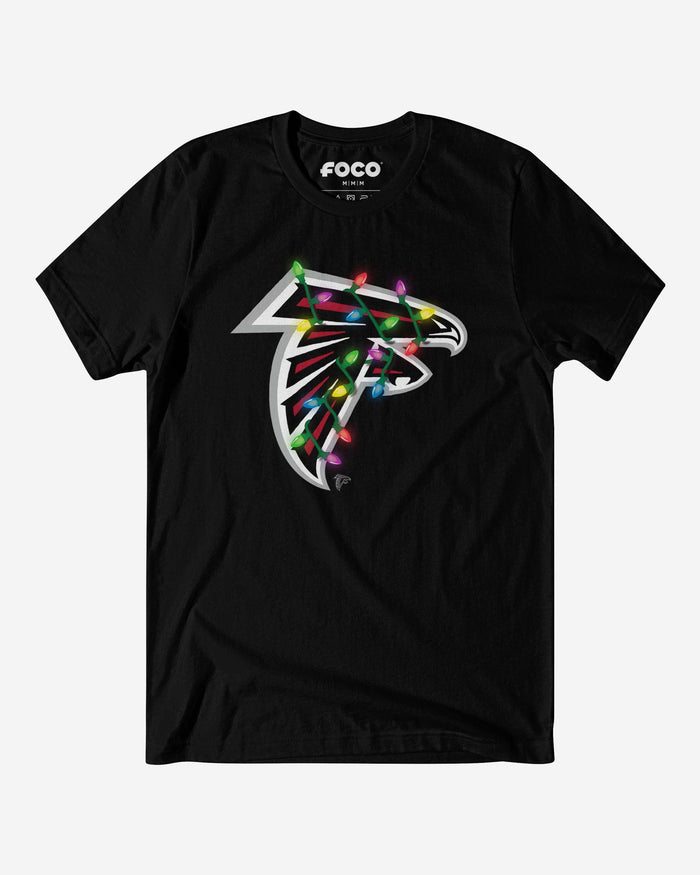 Atlanta Falcons Primary Logo Holiday Lights T-Shirt FOCO S - FOCO.com