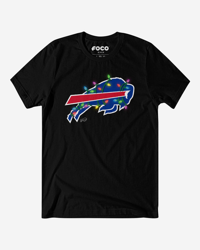 Buffalo Bills Primary Logo Holiday Lights T-Shirt FOCO S - FOCO.com