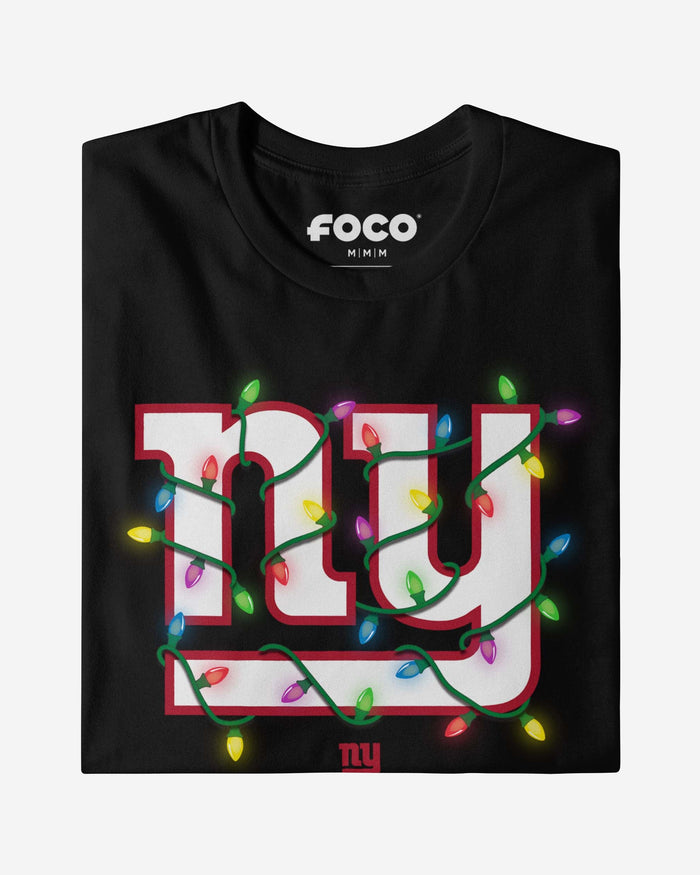 New York Giants Primary Logo Holiday Lights T-Shirt FOCO - FOCO.com