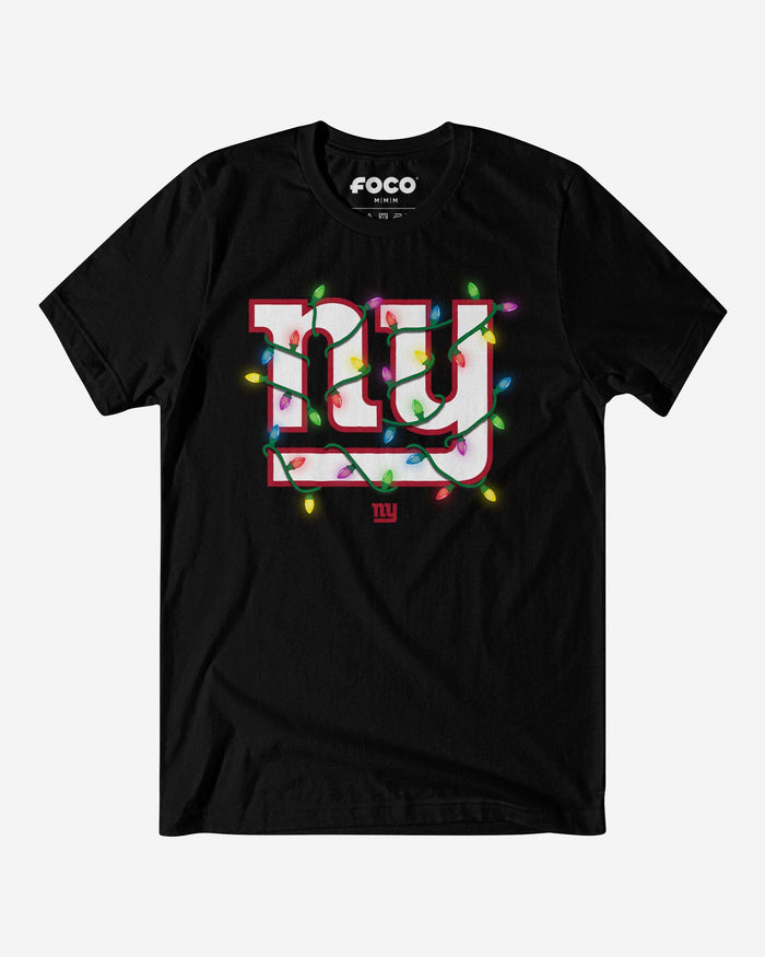 New York Giants Primary Logo Holiday Lights T-Shirt FOCO S - FOCO.com