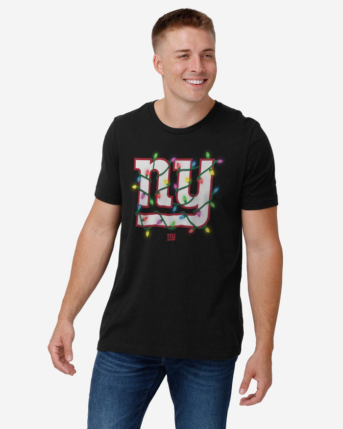 New York Giants Primary Logo Holiday Lights T-Shirt FOCO - FOCO.com