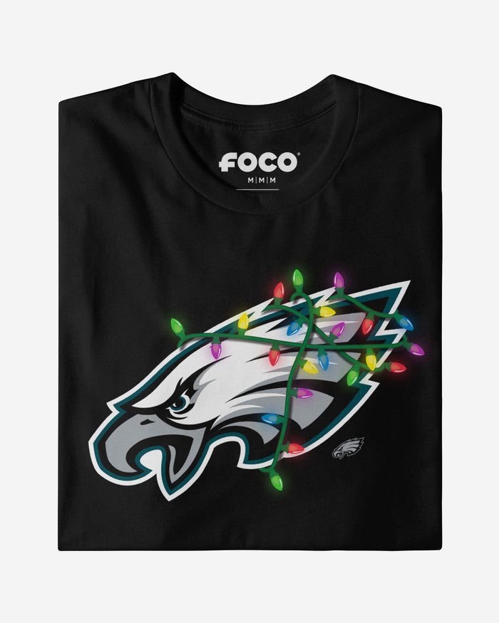 Philadelphia Eagles Primary Logo Holiday Lights T-Shirt FOCO - FOCO.com