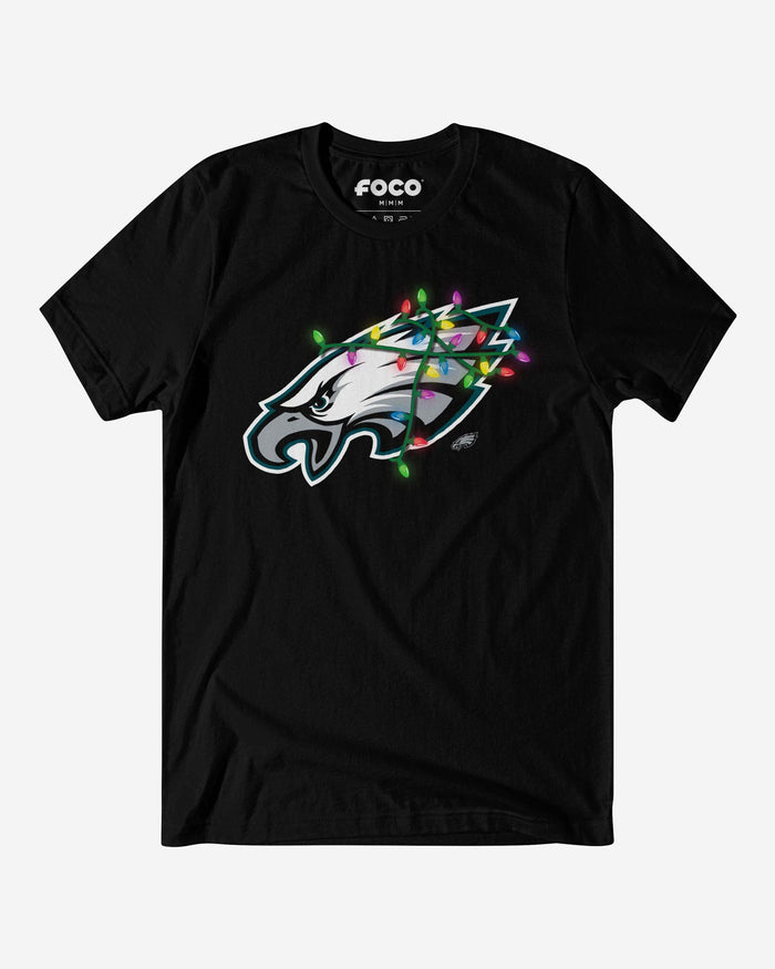 Philadelphia Eagles Primary Logo Holiday Lights T-Shirt FOCO S - FOCO.com