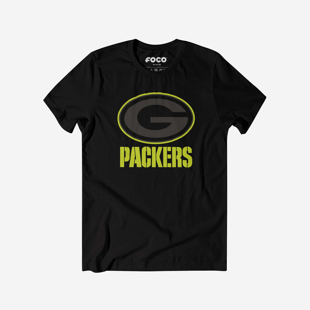 Green Bay Packers Highlight Reel T-Shirt FOCO Black/Volt S - FOCO.com