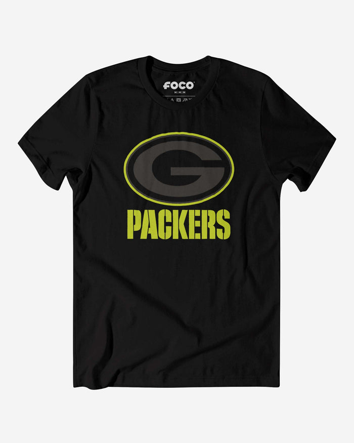 Green Bay Packers Highlight Reel T-Shirt FOCO Black/Volt S - FOCO.com